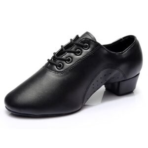IKAANYA Men Latin Ballroom Shoes Black